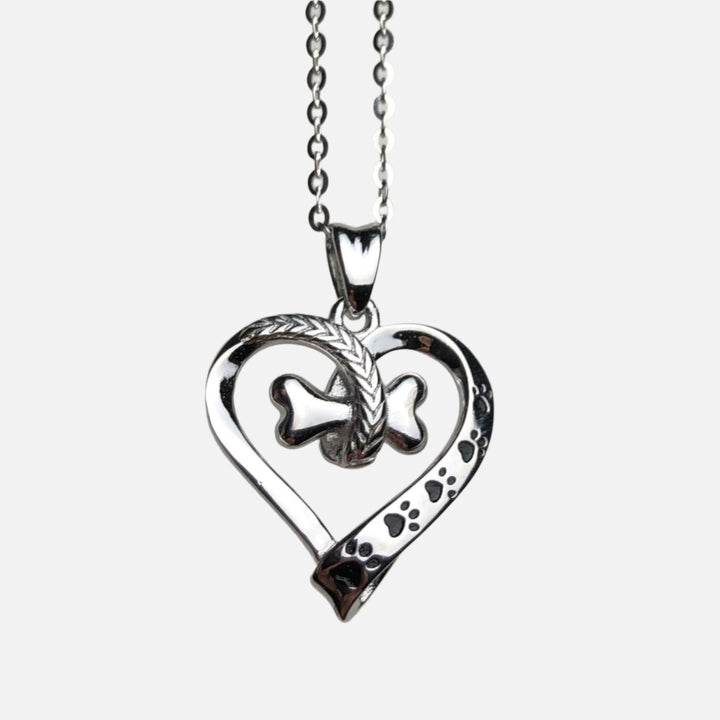 Emily & Isabella Brooks | Stainless Steel Dog Paw and Heart Necklace