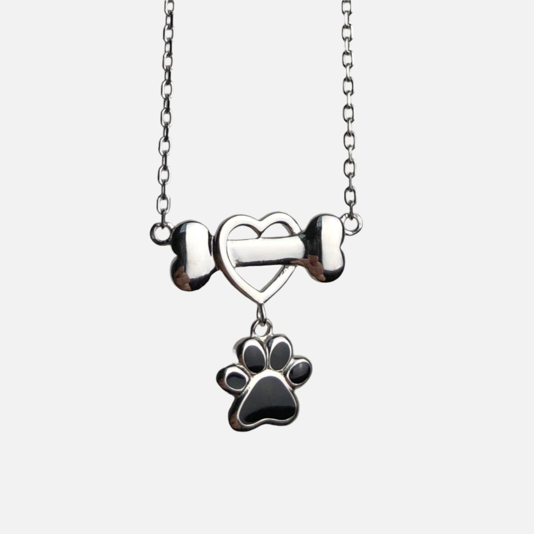 Emily & Isabella Brooks | Dainty Dog Paw Necklace in Stainless Steel
