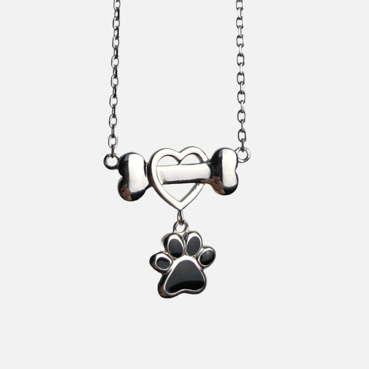Emily & Isabella Brooks | Dainty Dog Paw Necklace in Stainless Steel