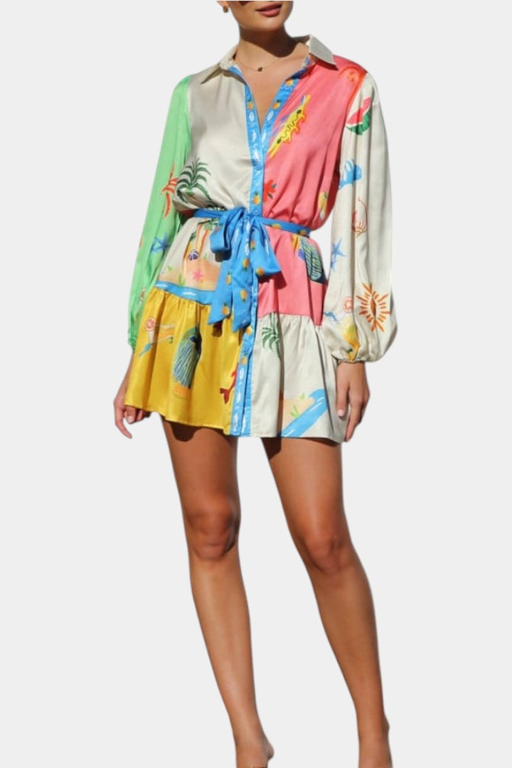 Emily & Isabella Brooks | Mini Dress in Multicolored Pattern