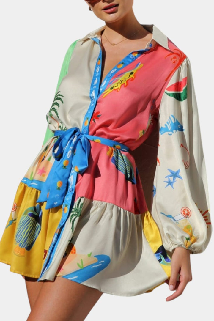 Emily & Isabella Brooks | Mini Dress in Multicolored Pattern