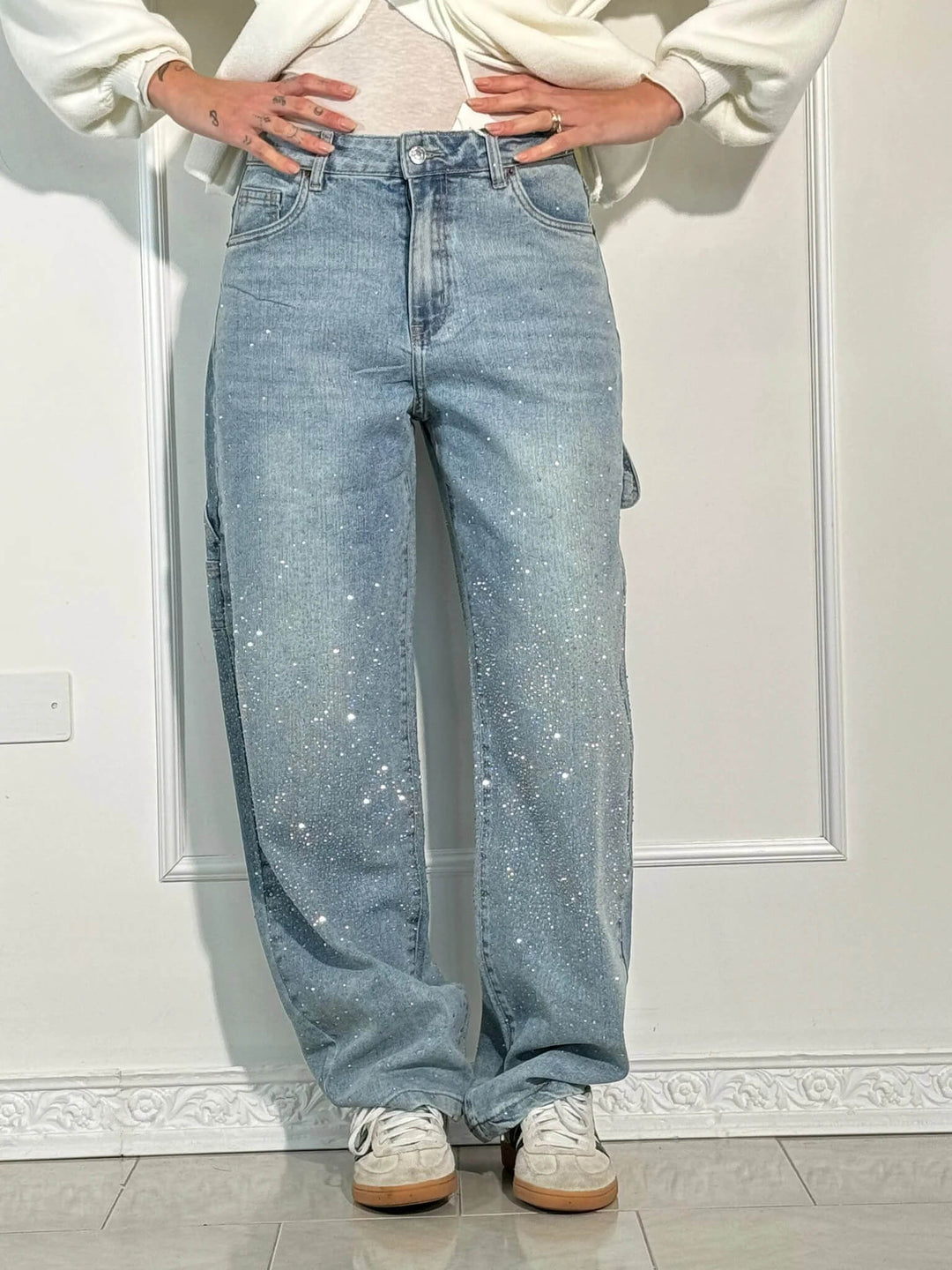 Emily & Isabella Brooks | High-Waist Glitter Jeans