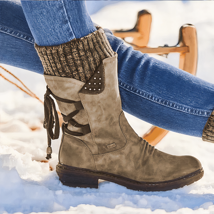 Emily & Isabella Brooks | Women's Winter Lace-Up Boots - Cozy and Stylish