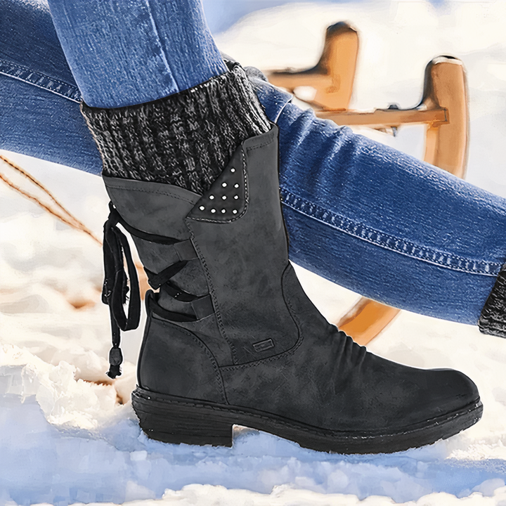 Emily & Isabella Brooks | Women's Winter Lace-Up Boots - Cozy and Stylish