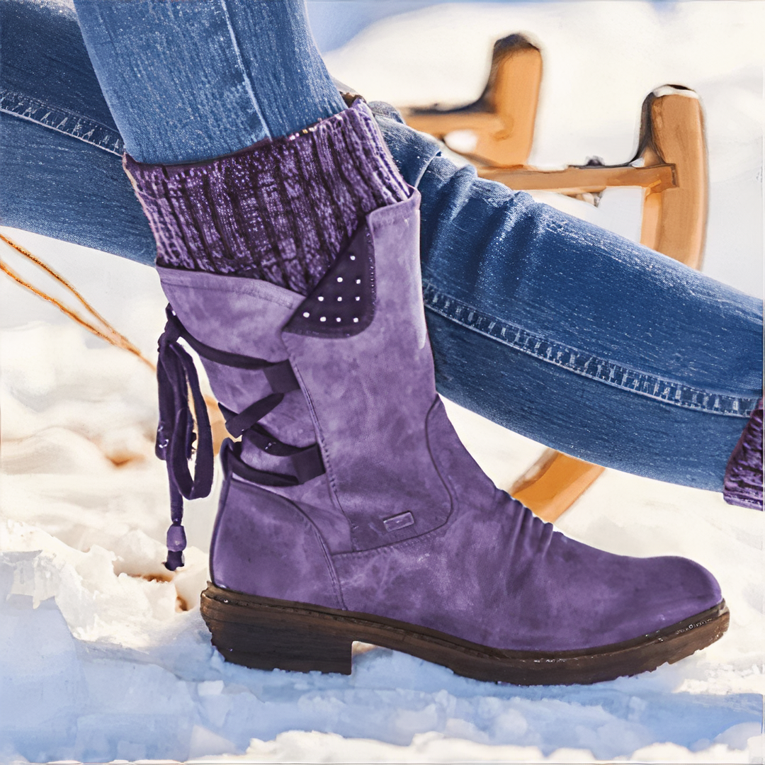 Emily & Isabella Brooks | Women's Winter Lace-Up Boots - Cozy and Stylish