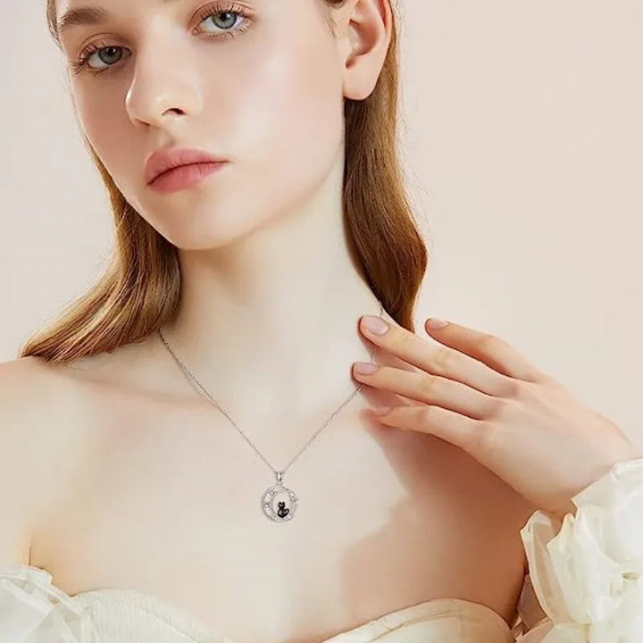 Emily & Isabella Brooks | Black Pendant Necklace with Crystal
