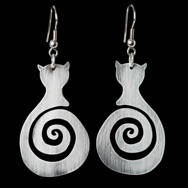 Emily & Isabella Brooks | Vintage Cat Spiral Earrings