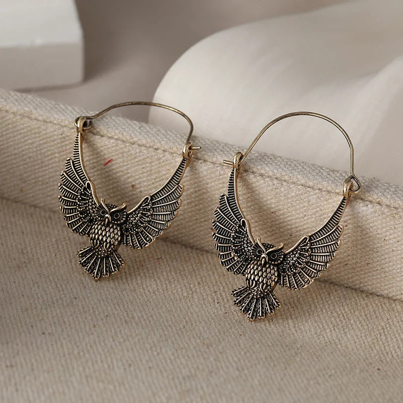Emily & Isabella Brooks | Vintage Owl Statement Earrings