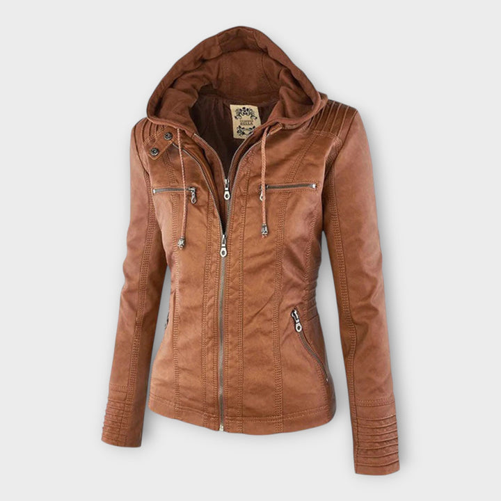 Emily & Isabella Brooks | Leather Jacket with Hood