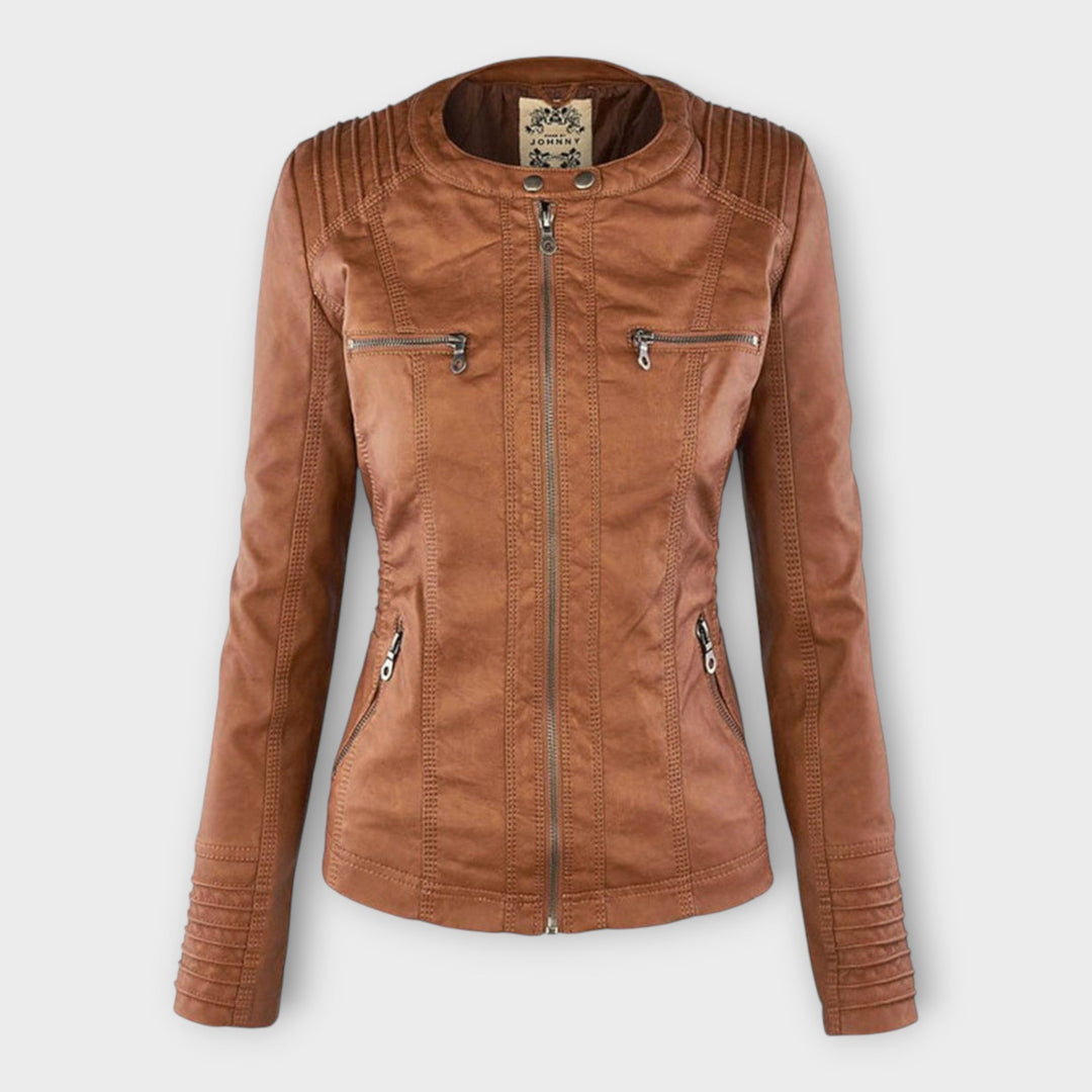 Emily & Isabella Brooks | Leather Jacket with Hood