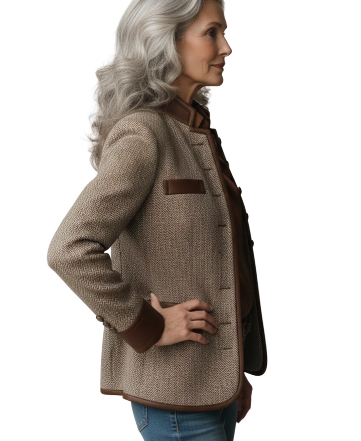 Emily & Isabella Brooks | Classic Stand-Collar Button Blazer Coat