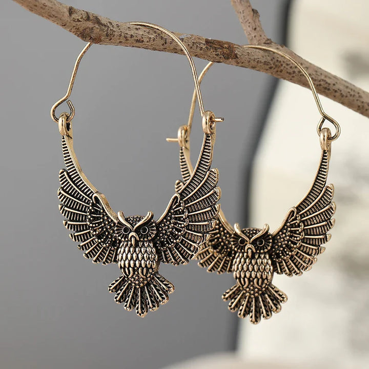 Emily & Isabella Brooks | Vintage Owl Statement Earrings