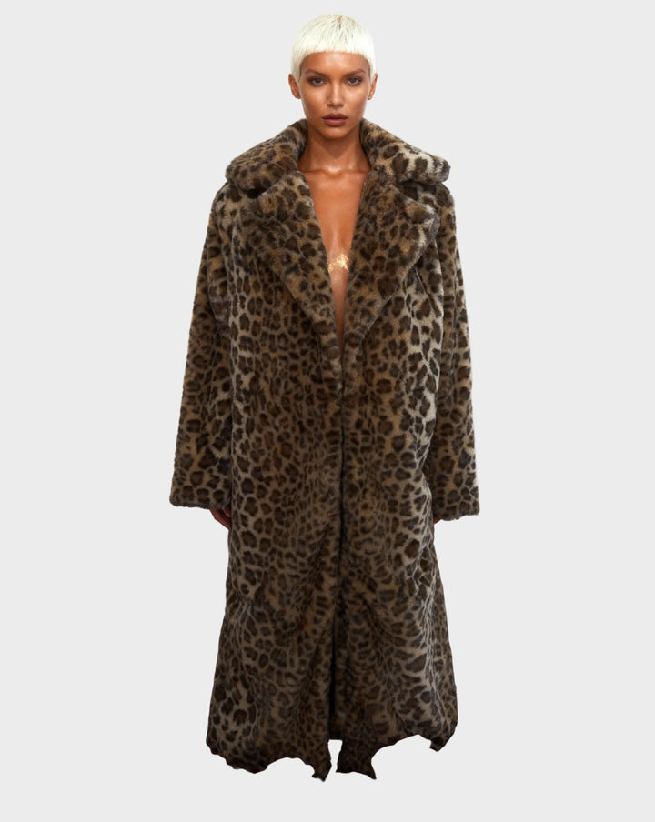 Emily & Isabella Brooks | Faux Fur Coat, Leopard
