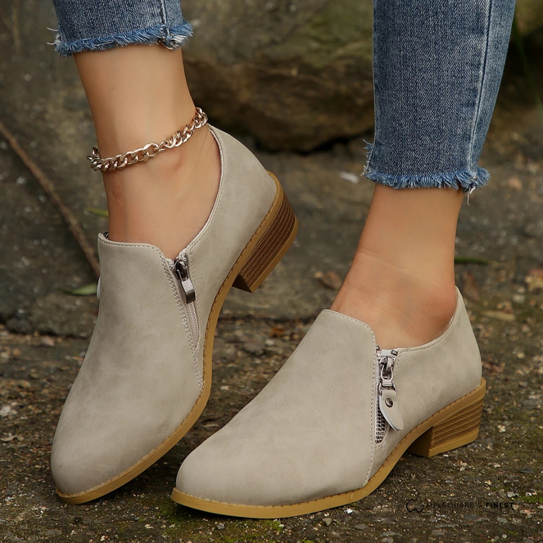 Emily & Isabella Brooks | Comfort Zip-Up Ankle Boots