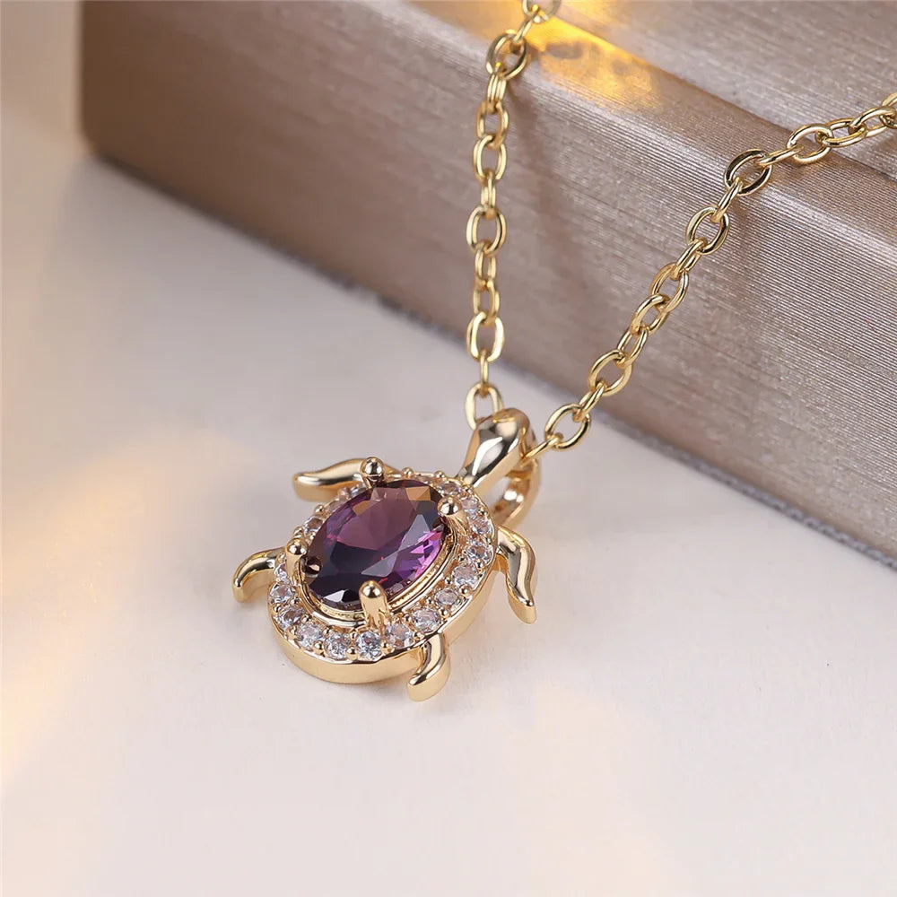 Emily & Isabella Brooks | Purple Crystal Pendant Necklace