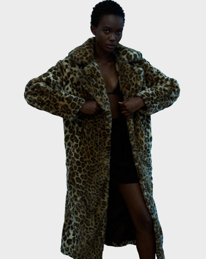 Emily & Isabella Brooks | Faux Fur Coat, Leopard