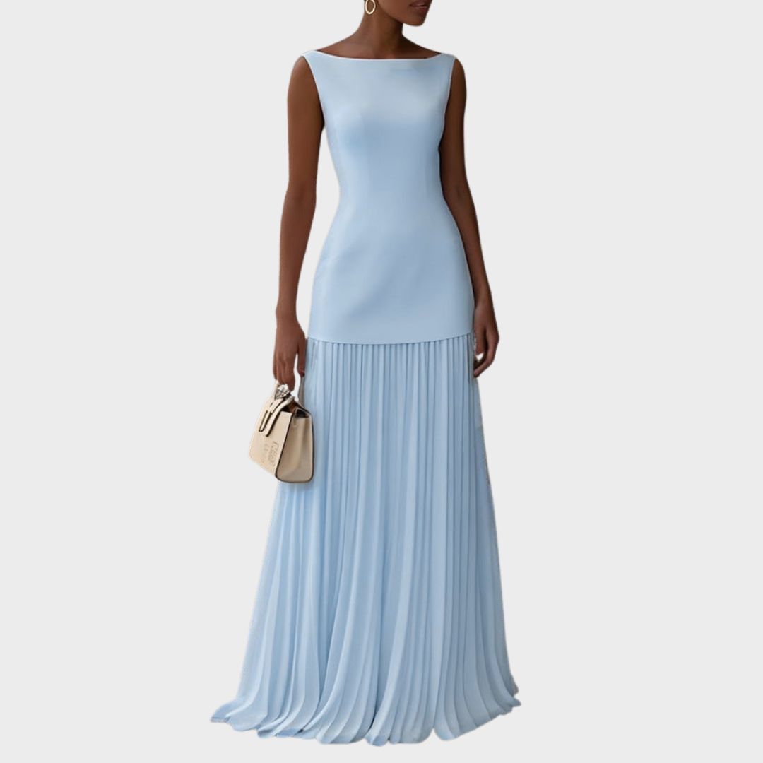 Emily & Isabella Brooks | Sleeveless Dress with Flowing Pleats