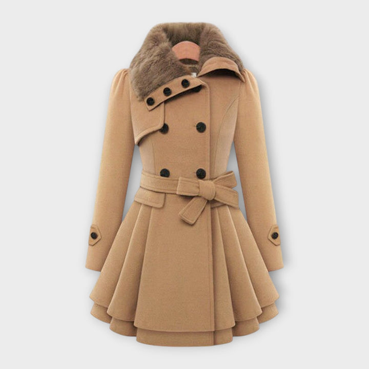 Emily & Isabella Brooks | Elegant Coat with Faux Fur Collar