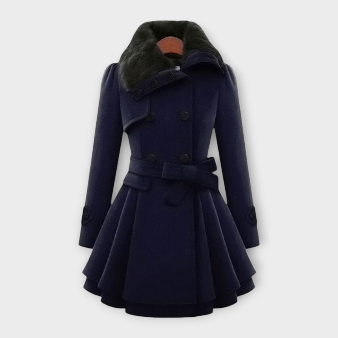 Emily & Isabella Brooks | Elegant Coat with Faux Fur Collar