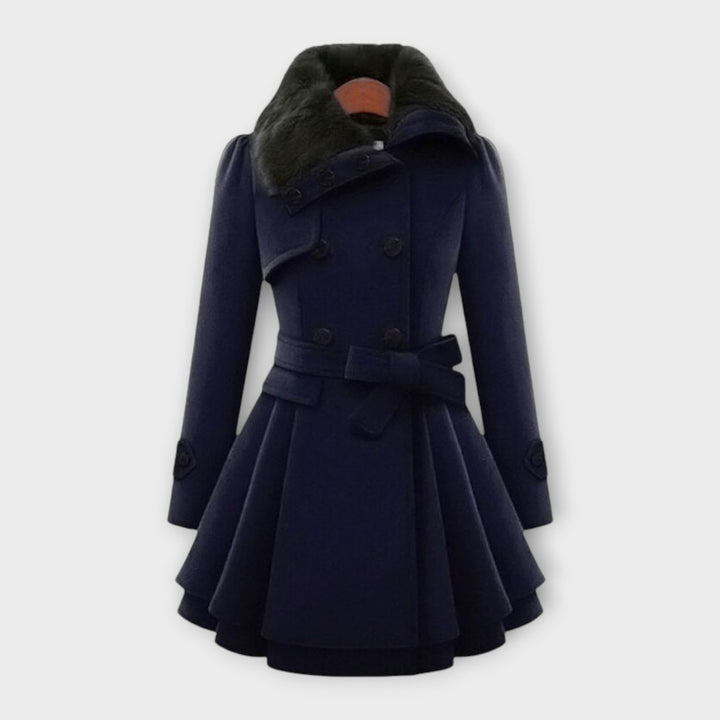 Emily & Isabella Brooks | Elegant Coat with Faux Fur Collar