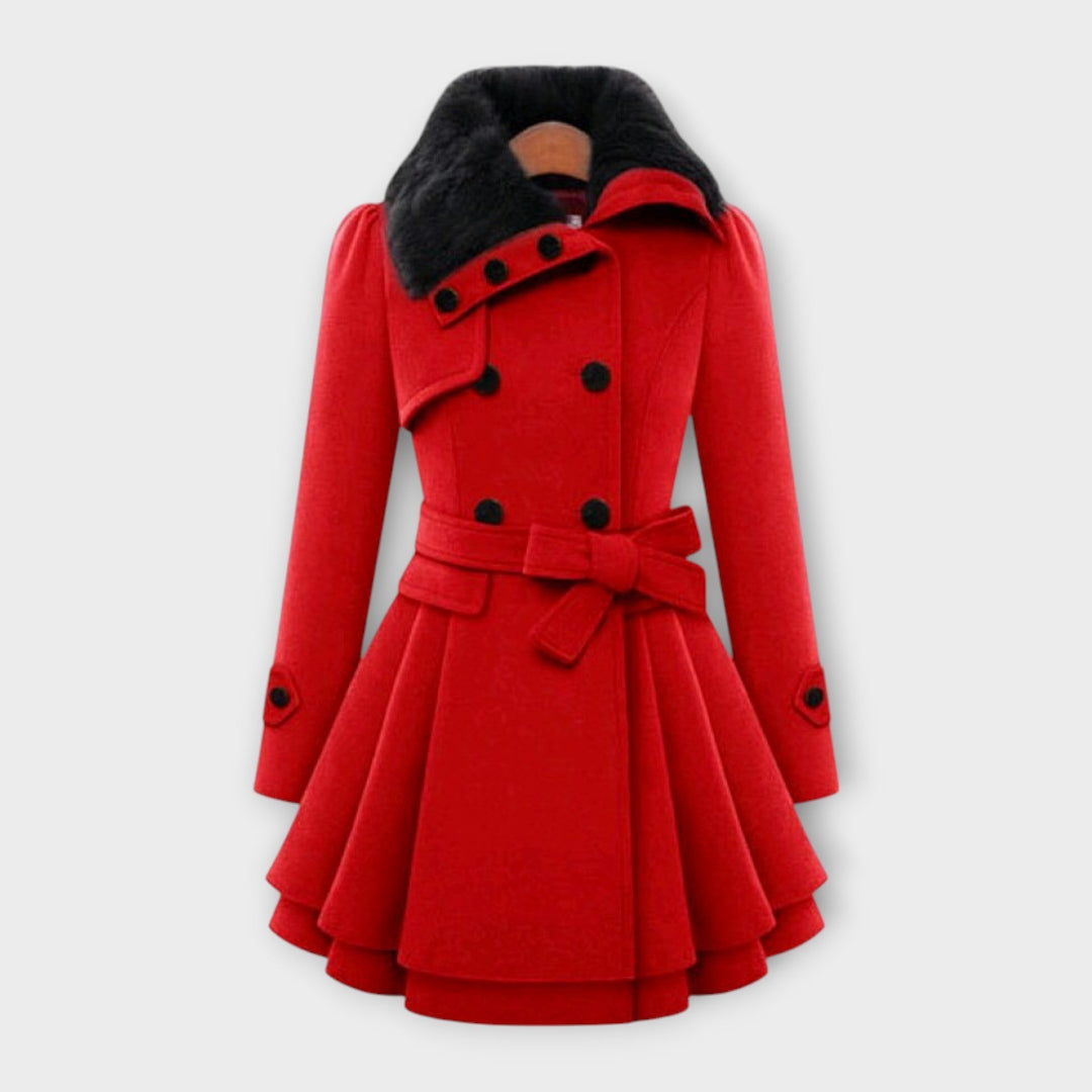 Emily & Isabella Brooks | Elegant Coat with Faux Fur Collar