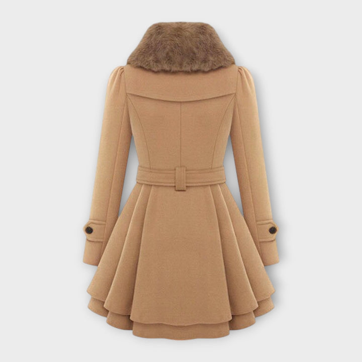 Emily & Isabella Brooks | Elegant Coat with Faux Fur Collar