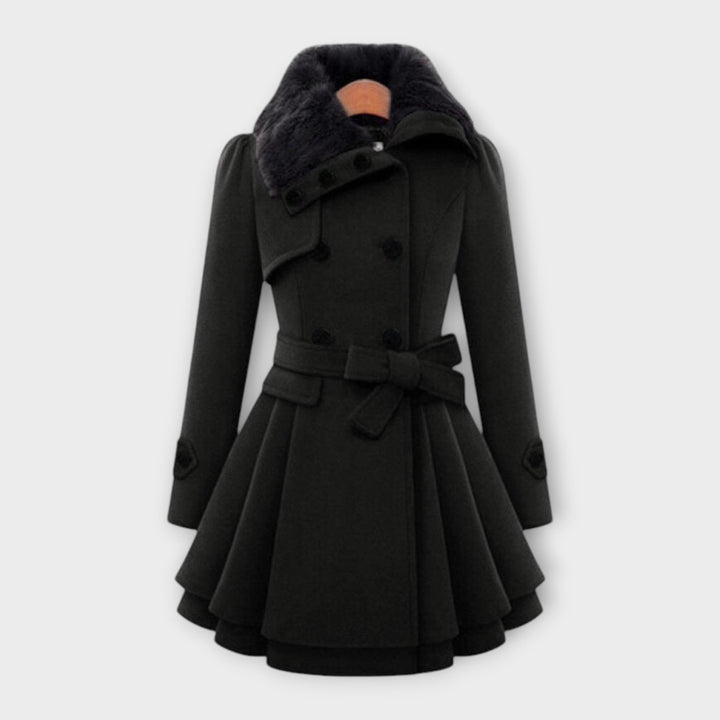 Emily & Isabella Brooks | Elegant Coat with Faux Fur Collar
