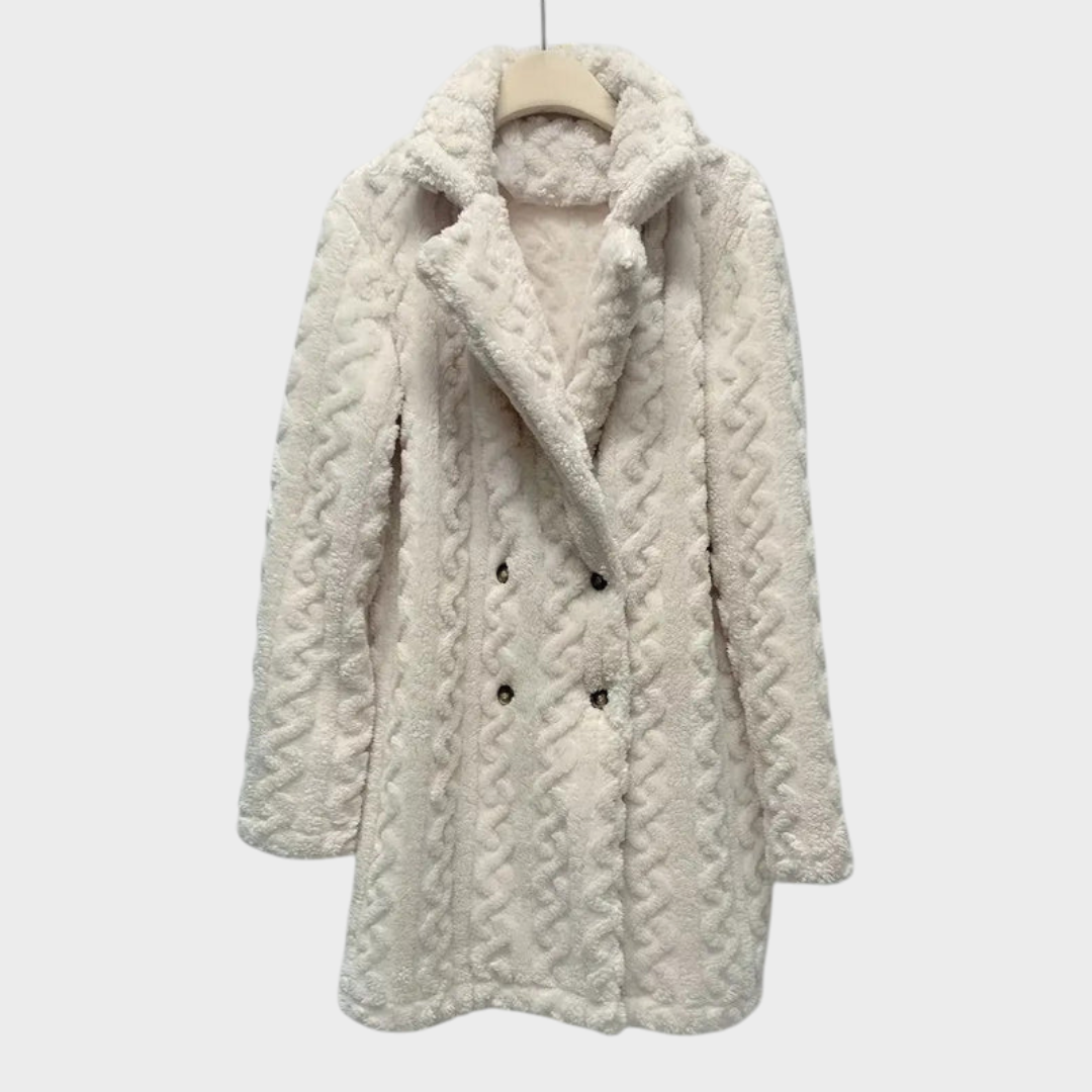 Emily & Isabella Brooks | Double-Breasted Wool Blend Mid-Length Coat
