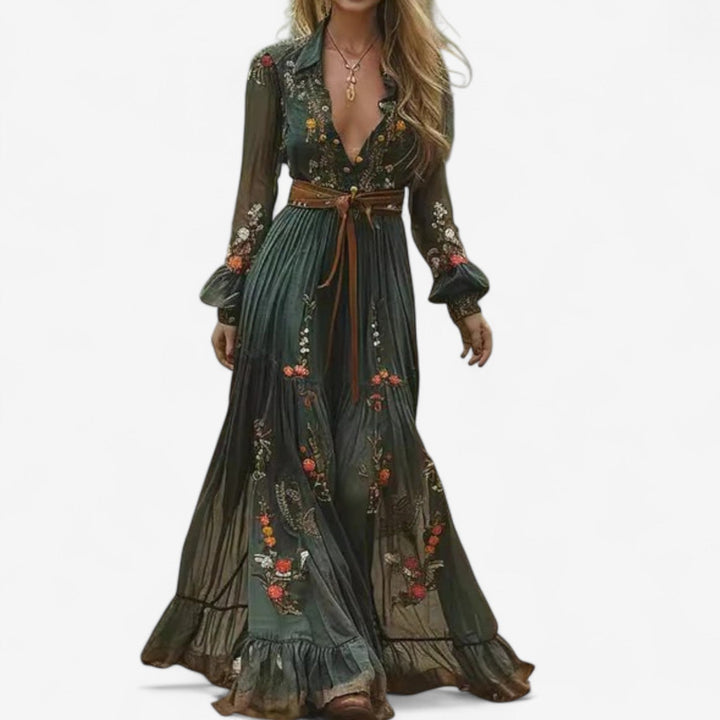 Emily & Isabella Brooks | Embroidered Maxi Dress