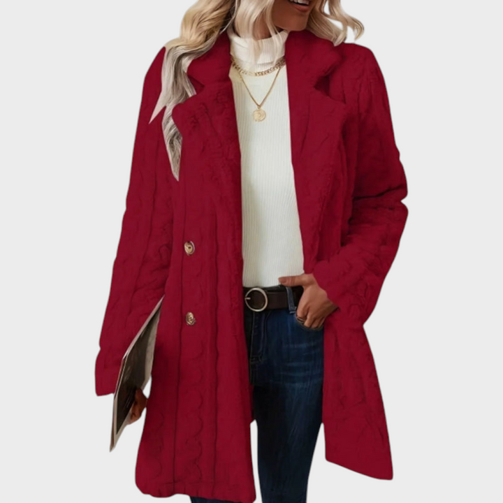 Emily & Isabella Brooks | Double-Breasted Wool Blend Mid-Length Coat