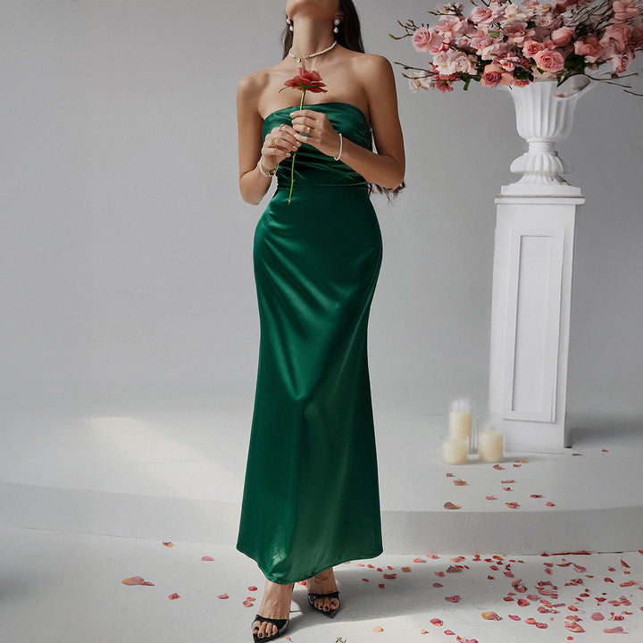 Emily & Isabella Brooks | Strapless Satin Cocktail Dress