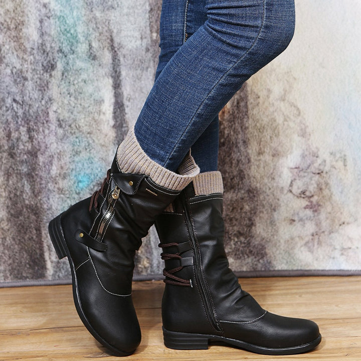 Emily & Isabella Brooks | Women's Fashion Boots, Side Zipper, Flat Heel