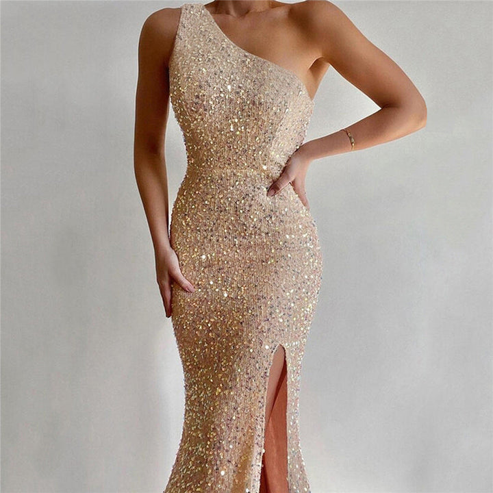Emily & Isabella Brooks | One-Shoulder Sequin Cocktail Dress