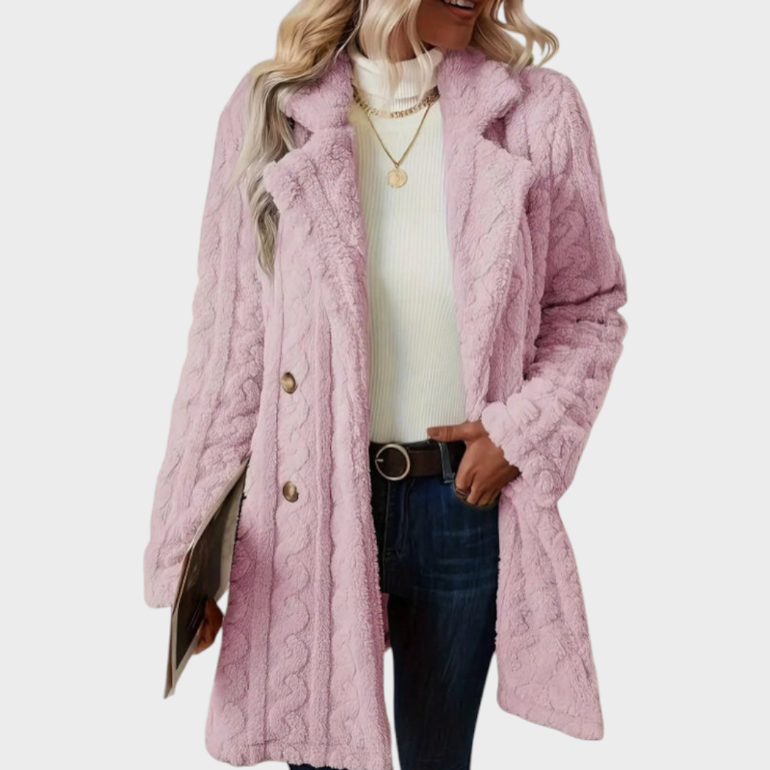Emily & Isabella Brooks | Double-Breasted Wool Blend Mid-Length Coat