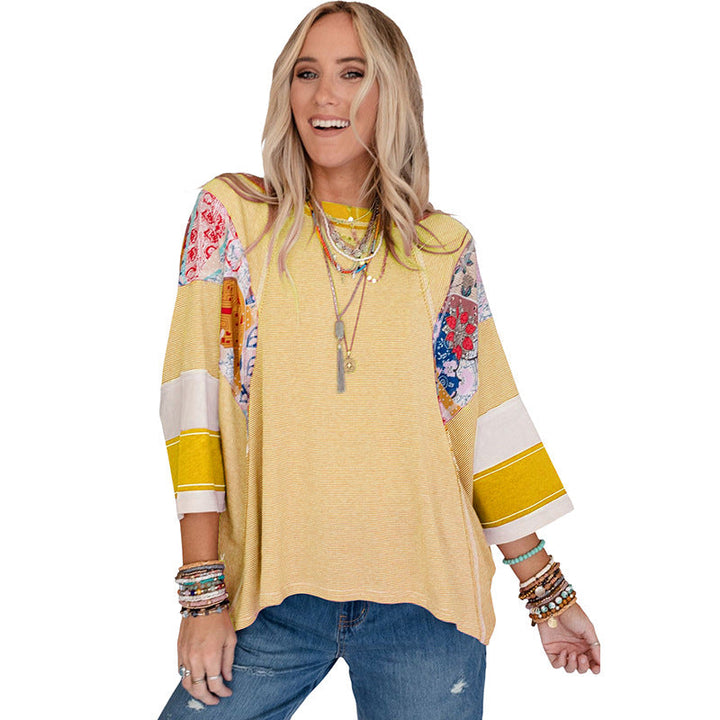 Emily & Isabella Brooks | Lightweight Patchwork Batwing Top