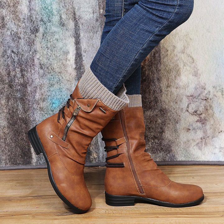 Emily & Isabella Brooks | Women's Fashion Boots, Side Zipper, Flat Heel