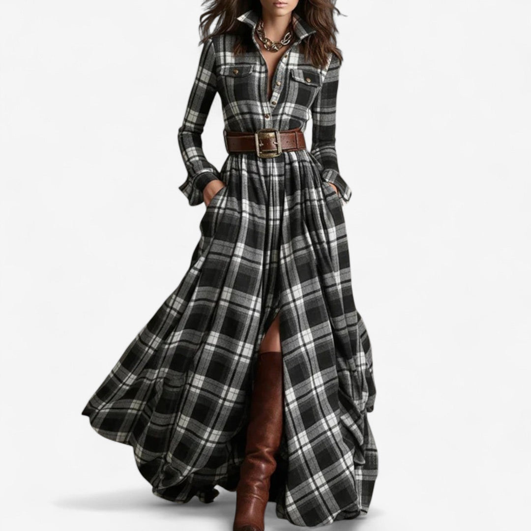 Emily & Isabella Brooks | Checkered Maxi Dress
