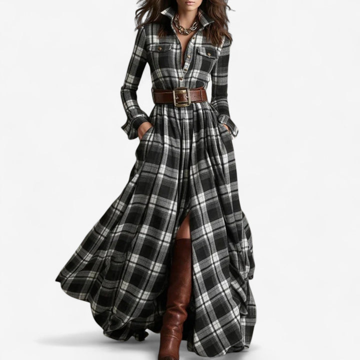 Emily & Isabella Brooks | Checkered Maxi Dress