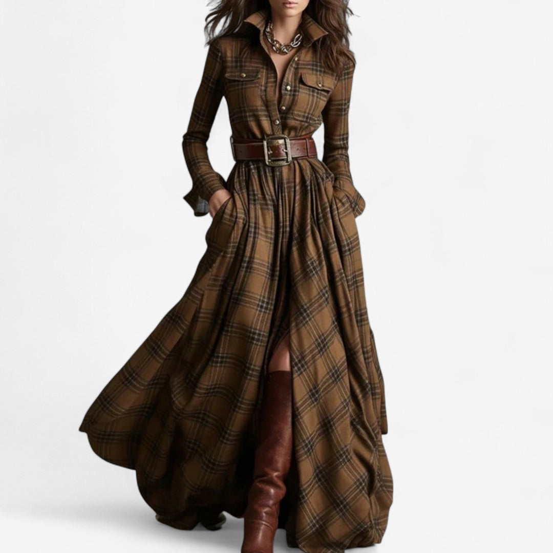 Emily & Isabella Brooks | Checkered Maxi Dress