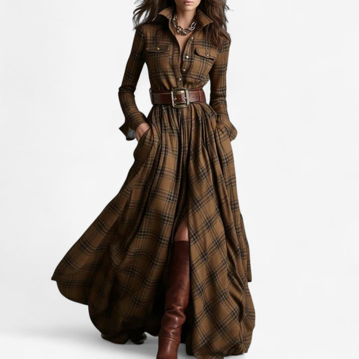Emily & Isabella Brooks | Checkered Maxi Dress