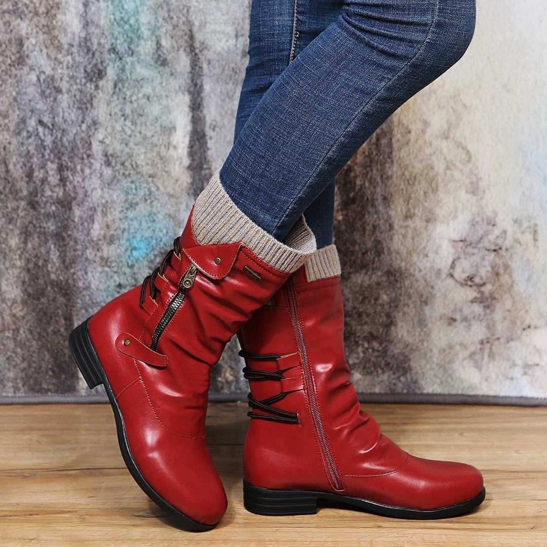 Emily & Isabella Brooks | Women's Fashion Boots, Side Zipper, Flat Heel