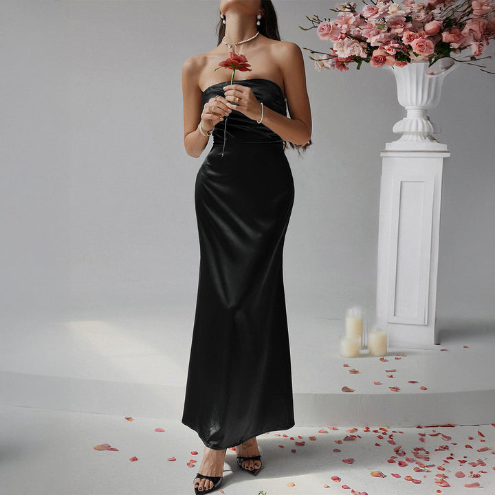 Emily & Isabella Brooks | Strapless Satin Cocktail Dress