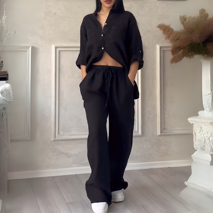 Emily & Isabella Brooks | Luxe Shirt and Trousers Set