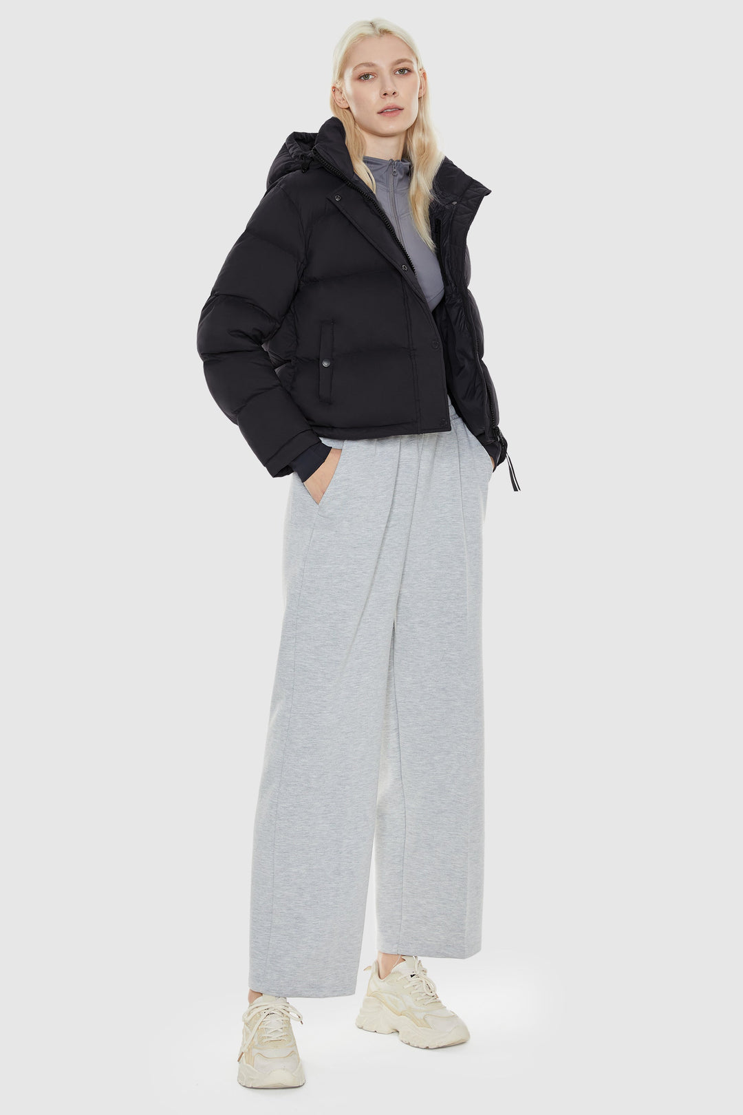 Emily & Isabella Brooks | Cropped Thermal Down Puffer Jacket