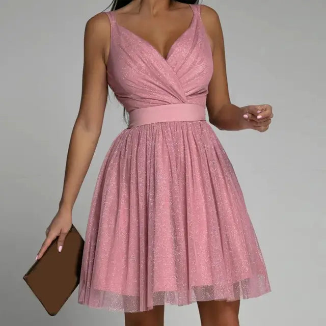 Emily & Isabella Brooks | Sleeveless V-Neck Cocktail Dress
