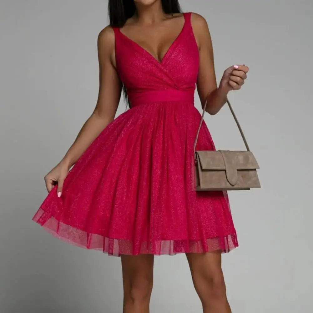 Emily & Isabella Brooks | Sleeveless V-Neck Cocktail Dress
