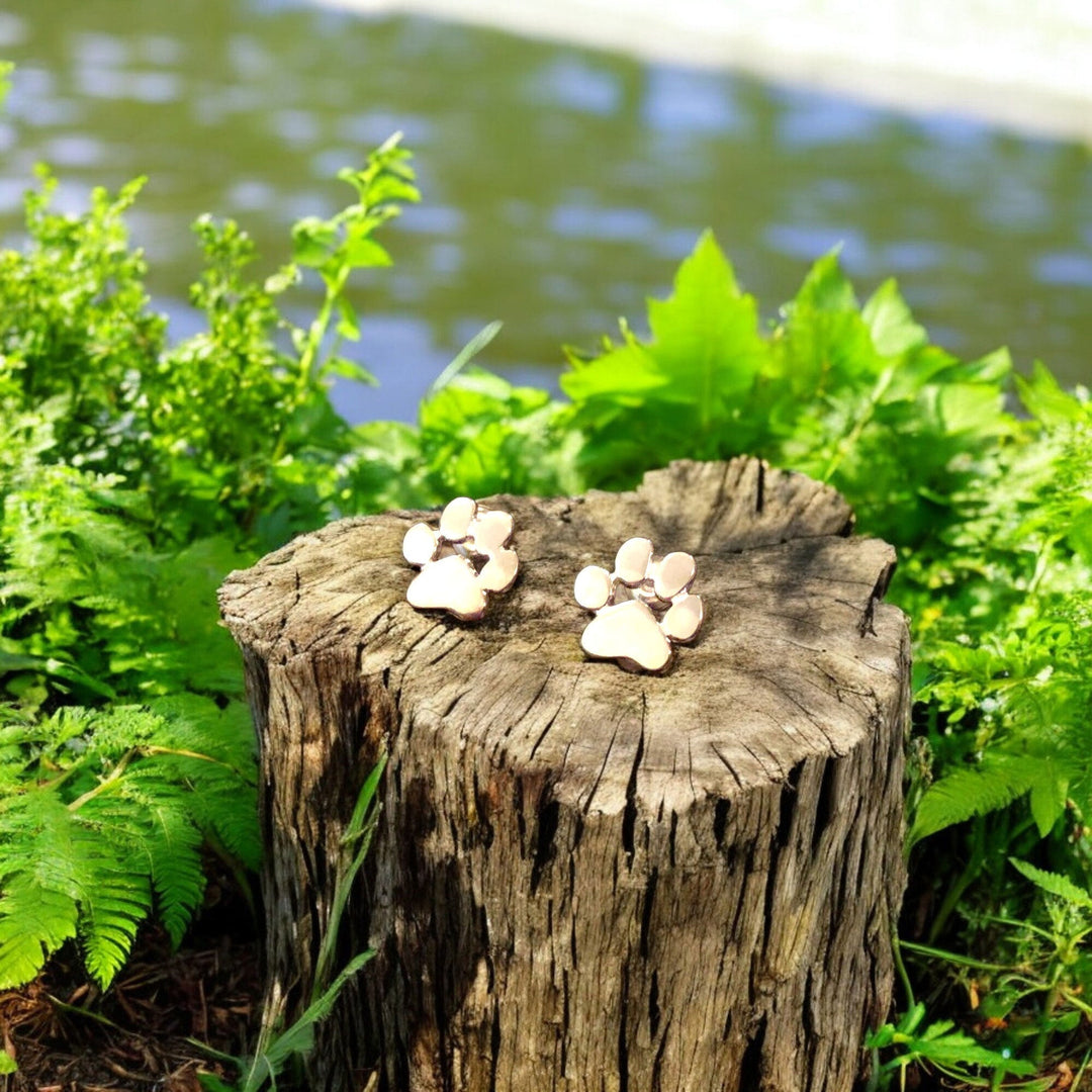 Emily & Isabella Brooks | Hypoallergenic Paw Earrings in Stainless Steel