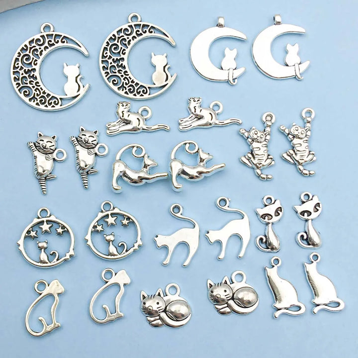 Emily & Isabella Brooks | Silver Cat Charms
