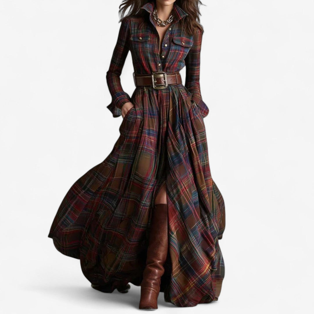 Emily & Isabella Brooks | Checkered Maxi Dress