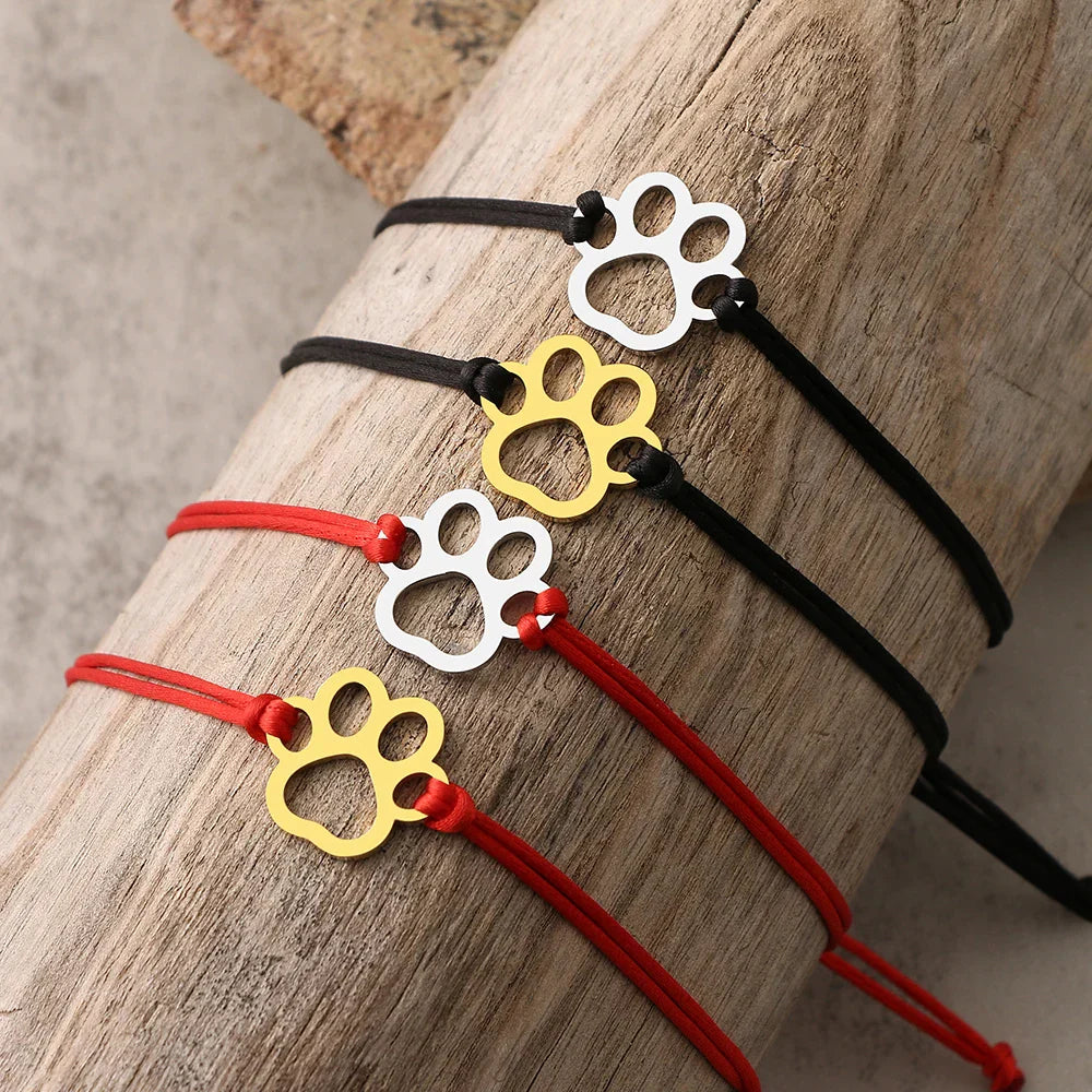Emily & Isabella Brooks | Adjustable Cord Bracelet in Black and Red
